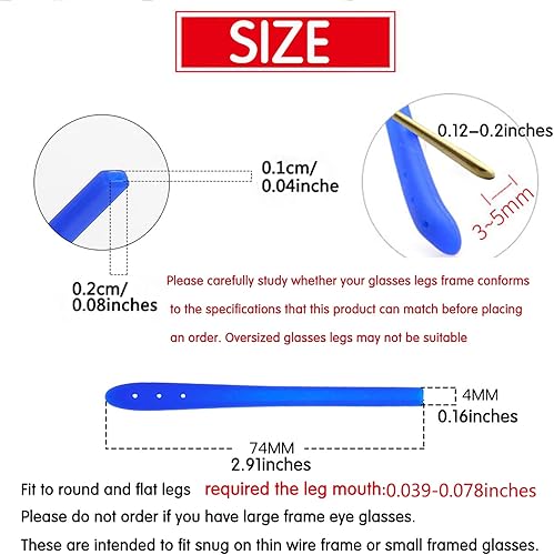 Miniatura 2 de Puntas de patillas para anteojos antideslizantes, piezas de agarre para las orejas, manga de tubo, cómodos lentes de repuesto para lentes de metal