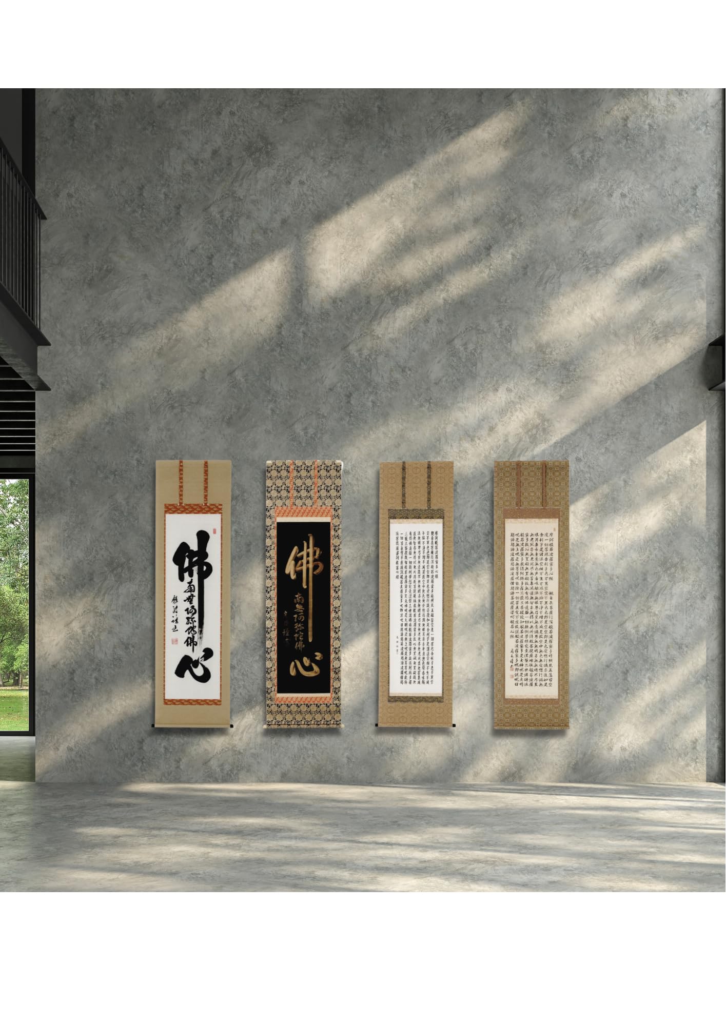 Amazon.co.jp: 佛心（名号入り） 桐箱付き 尺五立 法事 仏事 掛け軸