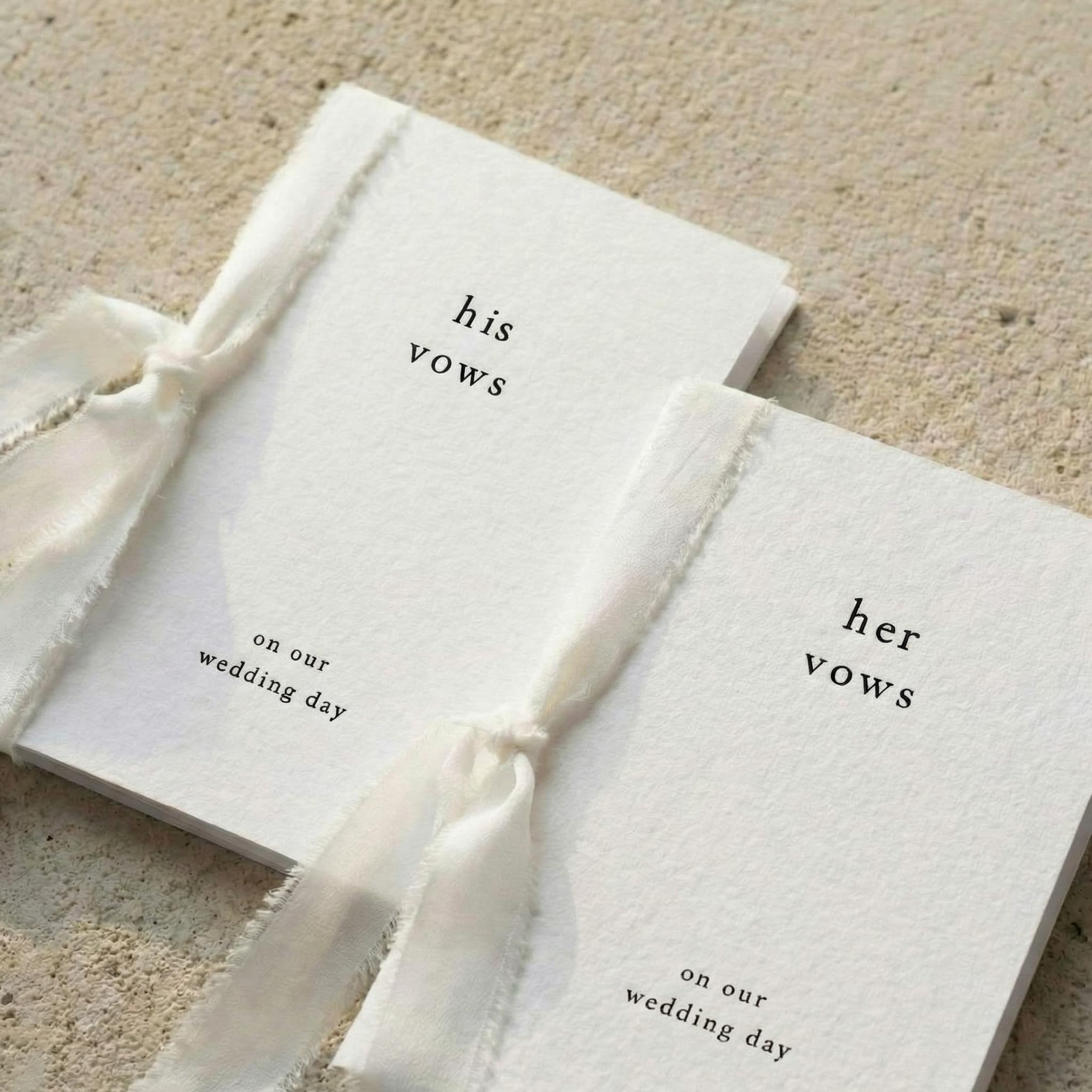 Engrowtic 2 Set Wedding Vow Books Her His Vows Elegant Wedding Books with Ribbons A6 Pocket Size Vow Journals for Bridal Shower, Engagement Keepsake(White)