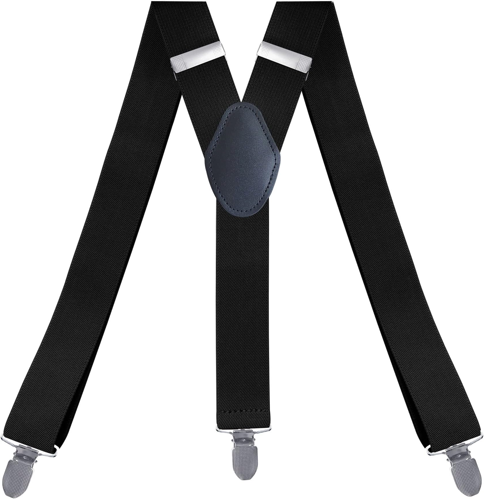 Mens Suspenders Adjustable Elastic - Heavy Duty 1.4 Inch Wide X Shape 4 Strong Clips Suspender Braces