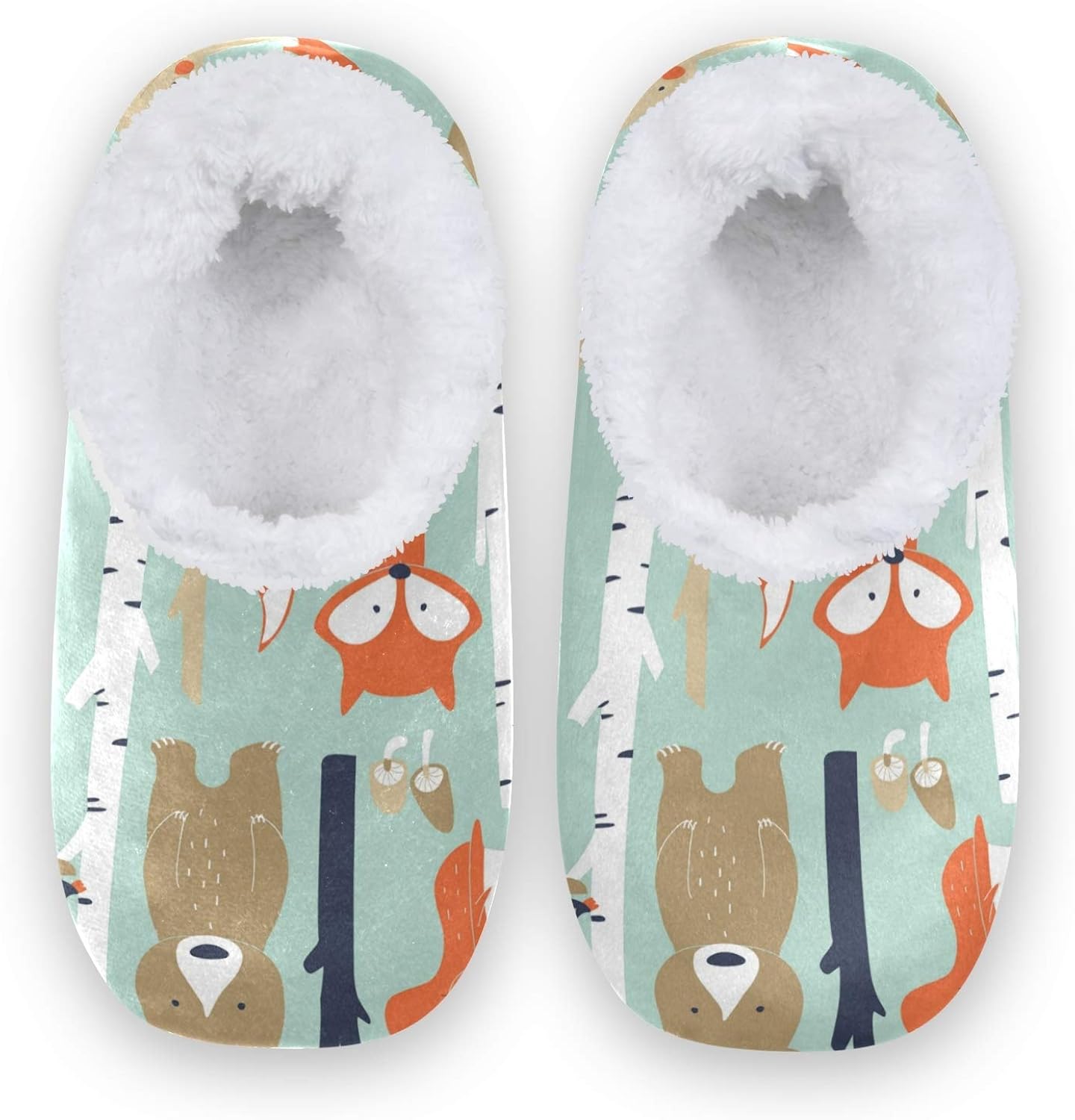 PUXUQU Hausschuhe für Frauen Süß Fuchs Eichhörnchen Igel Bär Hausschuhe