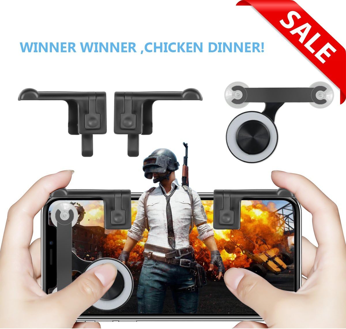 Mobile Joystick, Rocker and L1R1 Fire Botton Aim Key Shooter Controller, Sensitive Touch Screen Gamepad for Rules of Survival, Fortnite, Survivor Royale, Critical Ops