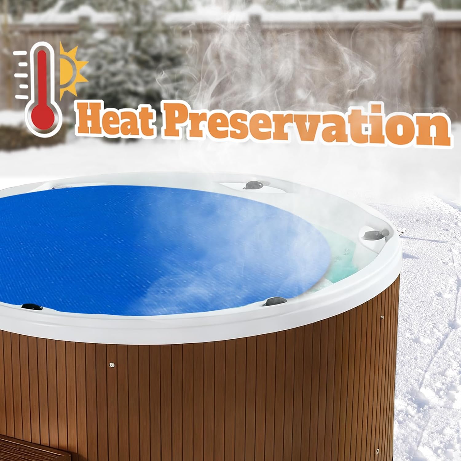 BigXwell Solar Pool Cover 10 ft Round, 16 Mil Heavy-Duty Bubble Blanket Retains Heat, Reduces Evaporation and Slows Heat Loss, for Above Ground, Inground Pools and Hot Tubs