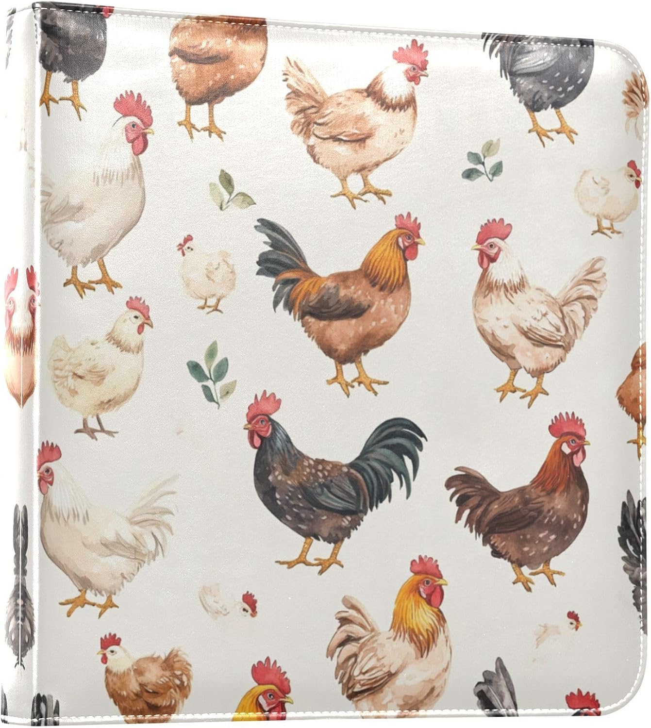 Large Photo Album, Rooster (1) Personalized Leather Cover Photo Book for 4x6 5x7 6x8 Pictures, Photo Albums for Family, Baby, Wedding