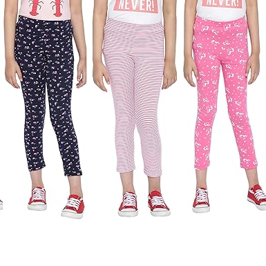 Girls Cotton Printed Non-Transparent Ankle Length Leggings