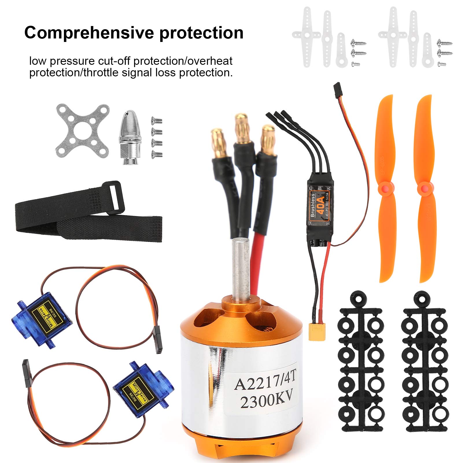 Accessori per aeromodelli, Completo con servo e ESC XT60, Motori RC per aerei, Alta prestazione 2300KV, for Modello Aereo e Modellismo RC