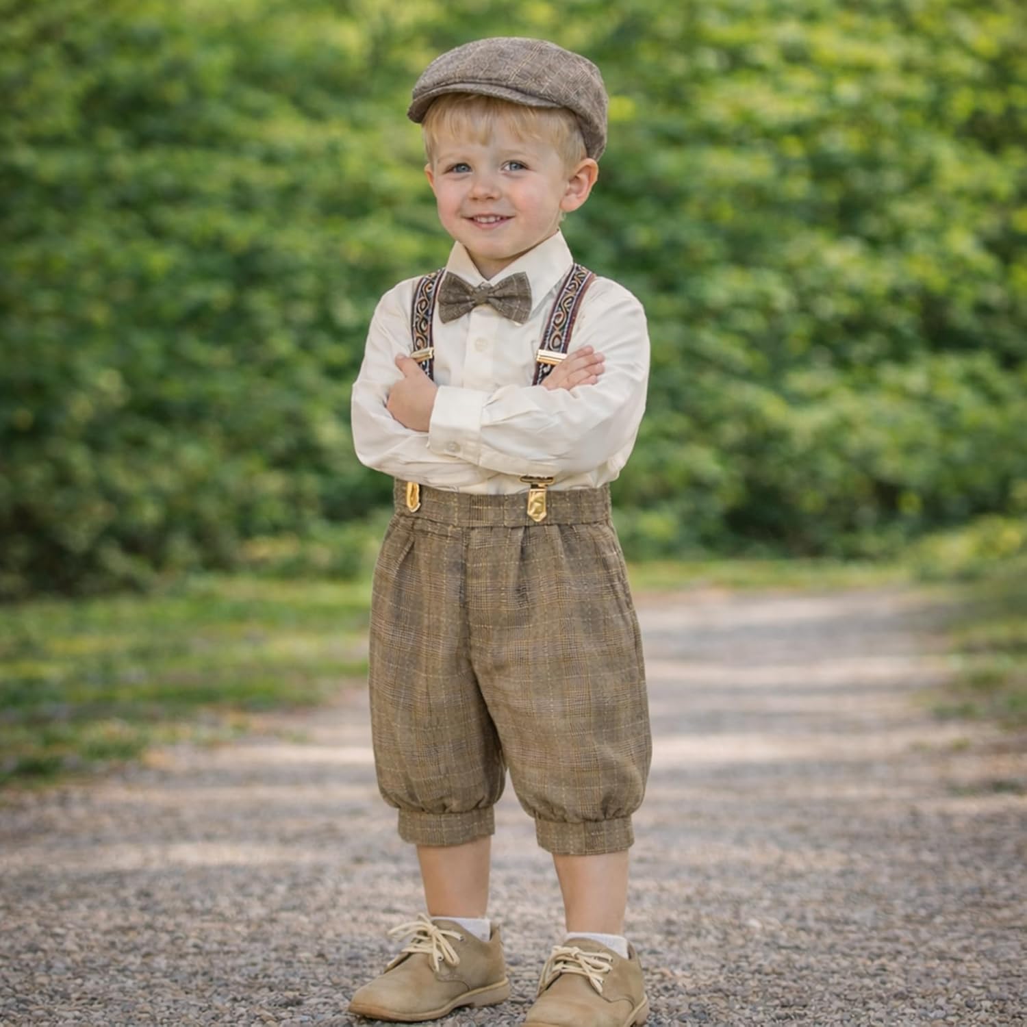 Gino Giovanni Vintage classic 1920s Boys Knicker Outfit with Suspenders Bow Tie & Hat