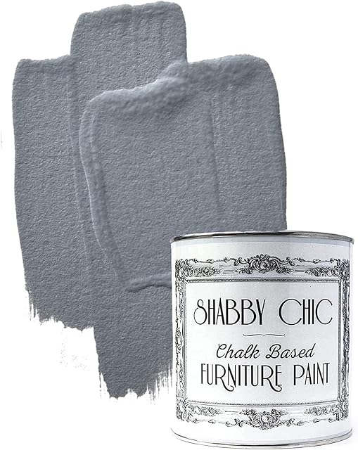 Shabby Chic Chalked Furniture Paint: Luxurious Chalk Paint Finish for Furniture, Home Decor, DIY Projects, Wood Paint - Interior and Cabinet Paint with Rustic Matte Finish - 250ml - Pebble Grey