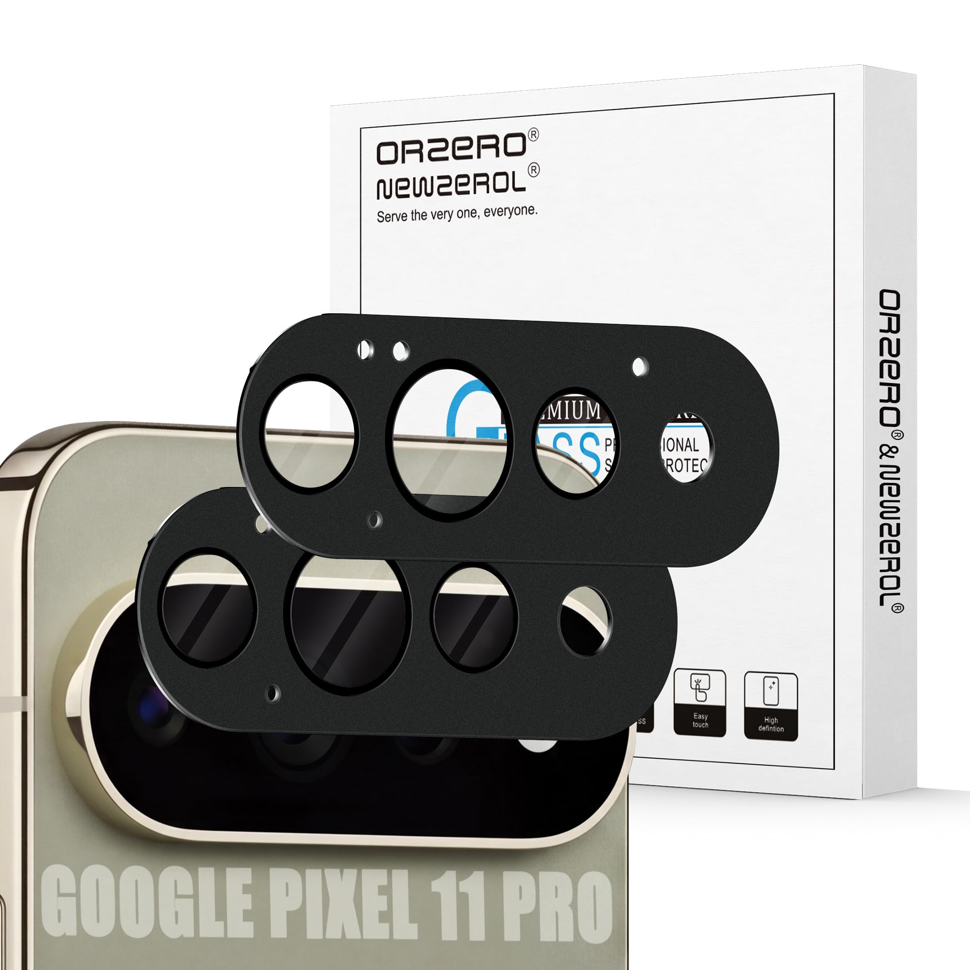 Photo 1 of Orzero Camera Lens Protector for Google Pixel 11 Pro (Black)