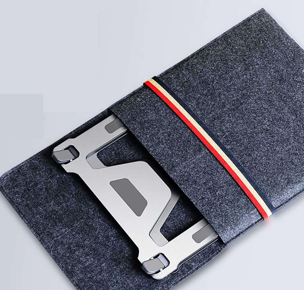 Supporto ultra sottile per laptop, 6+10 livelli regolabile in altezza per notebook, supporto pieghevole in lega di alluminio per laptop da 11 a 17,3 pollici (argento)