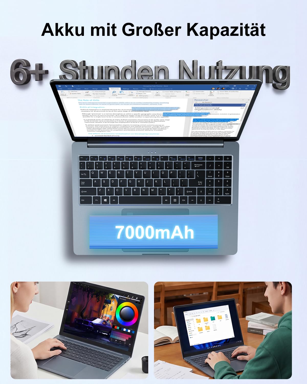 Ninkear N16 Pro - Computer portatile ultra sottile, Core i7 12700H, 16 GB DDR4, SSD da 1 TB, display ultra grande da 16", 2,5 K, WiFi 6 e BT 5.2, connessione Wi-Fi stabile, per lavoro, riunioni e