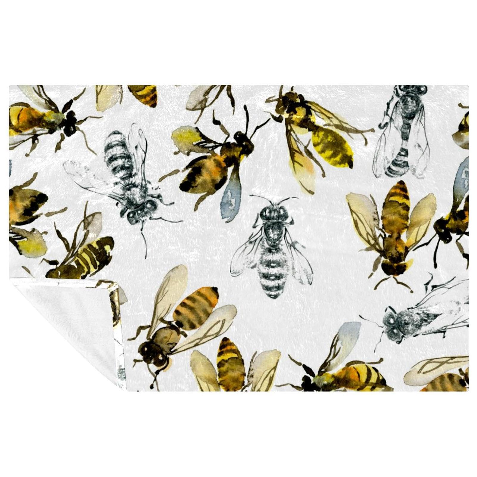 Couverture pour pique-nique et camping motif abeilles sauvages