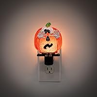 Vista 12 de Creative Hobbies Holiday Decor Night Lights - Featuring Halloween Jack O' Lantern Pumpkin and Black Cat with Rotational Socket and On/Off Switch