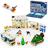 Advent Calendar 2025 Christmas Holiday Xmas Countdown Calendar Gifts for Kids Ages 6+, 24 Surprises Festive Decor with Houses, RV, Car, Sledge... Compatible with Lego Gifts for Fans, Adult, Boys and Girls