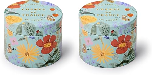 Rifle Paper Co. The Souls of Marrakech - Vela de lata de 3 onzas para ocasiones festivas y reuniones con caja decorativa y etiquetas festivas en