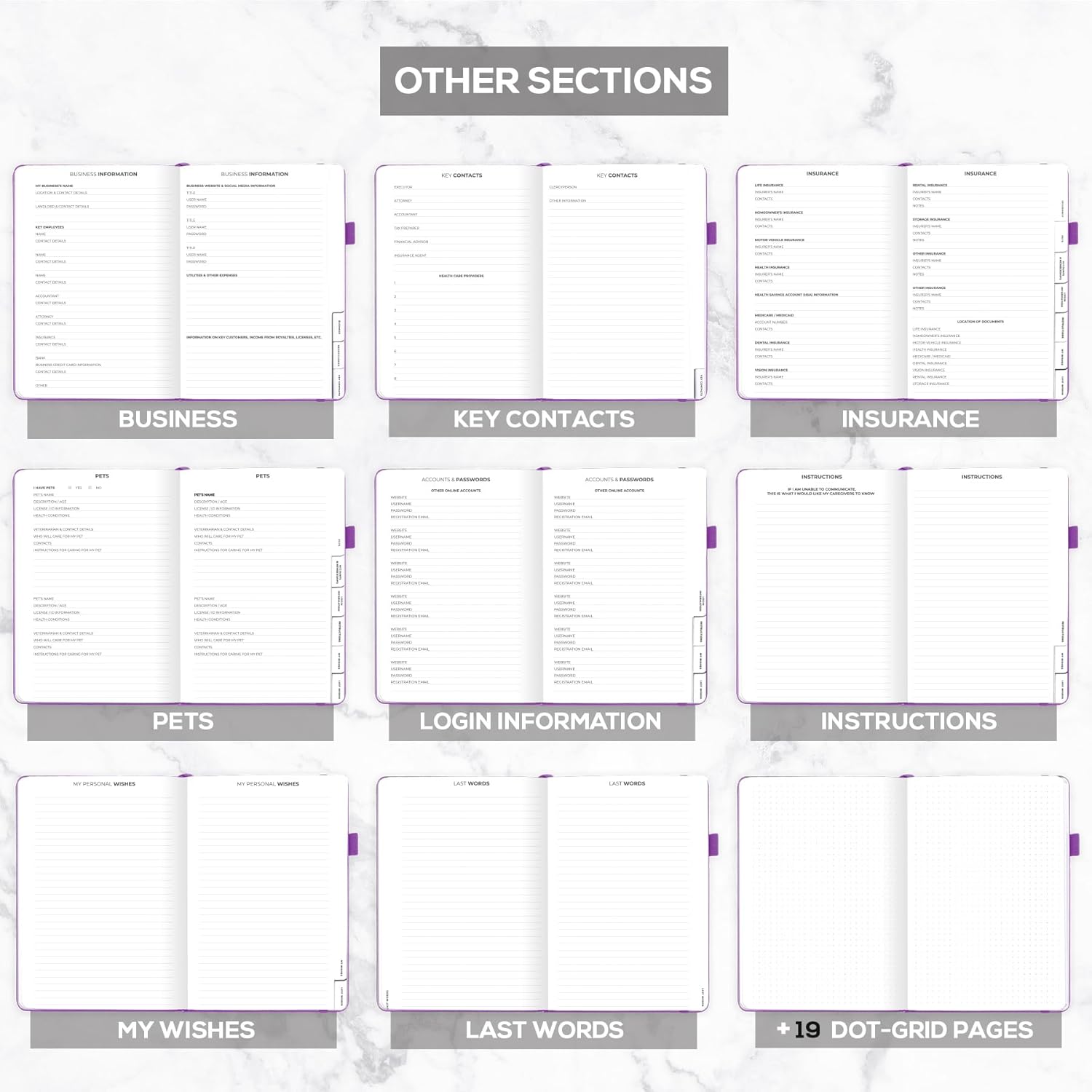 Clever Fox Large End of Life Planner – Guided Final Arrangements Organizer Notebook for Instructions, Beneficiary Info, Will Preparation, Last Wishes & Funeral Planning – 8.5" x 11" (Purple)