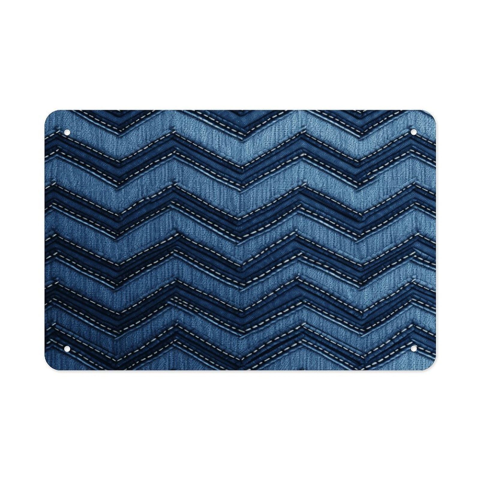 Fekiloot Style Gradient Blue Denim Metal Signs Wall Art Tin Sign