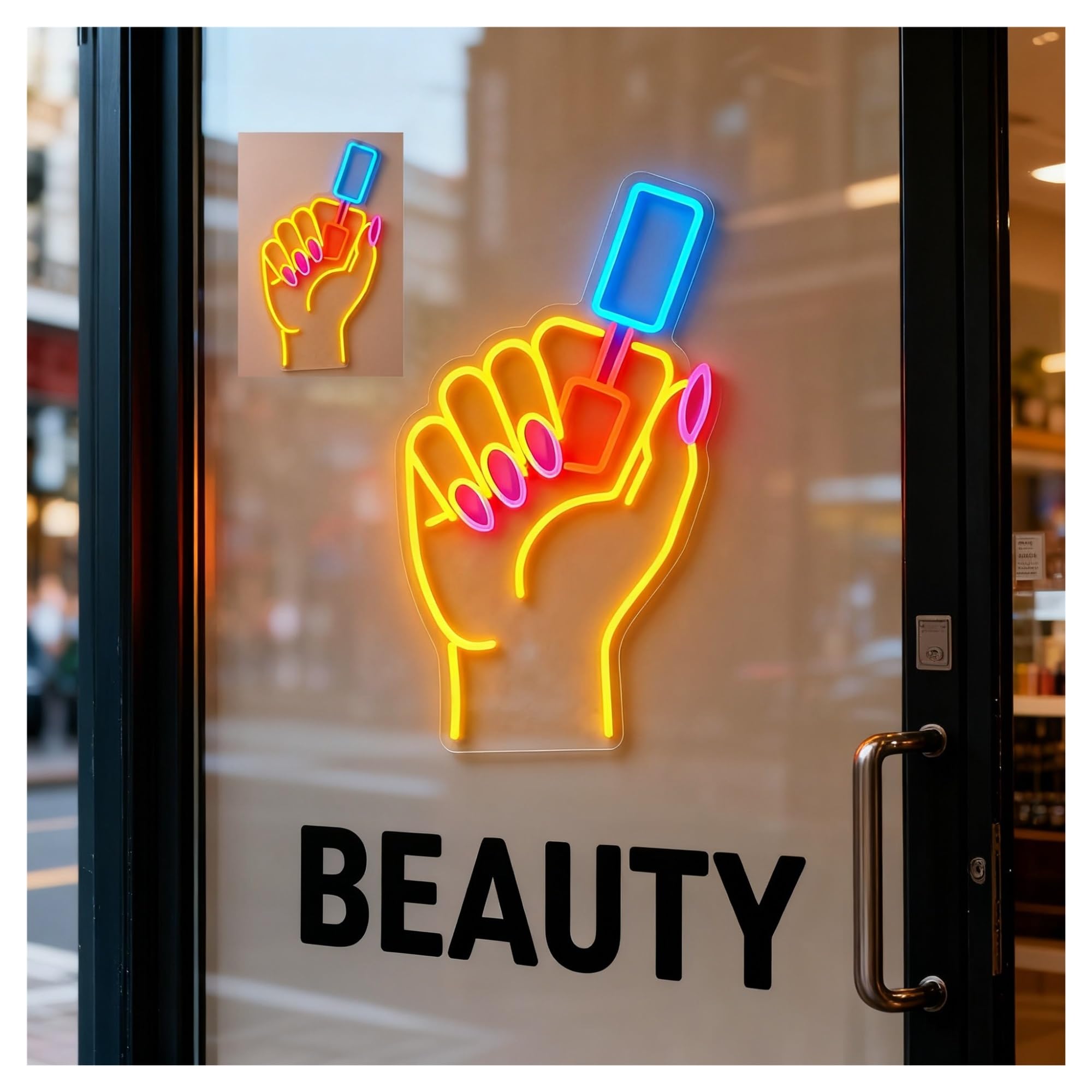 néon signe Enseigne Lumineuse Néon Pour Ongles, Alimentée Par USB, Intensité Variable, Luminaire Décoratif Pour Vitrine, Salon, Studio, 40cm