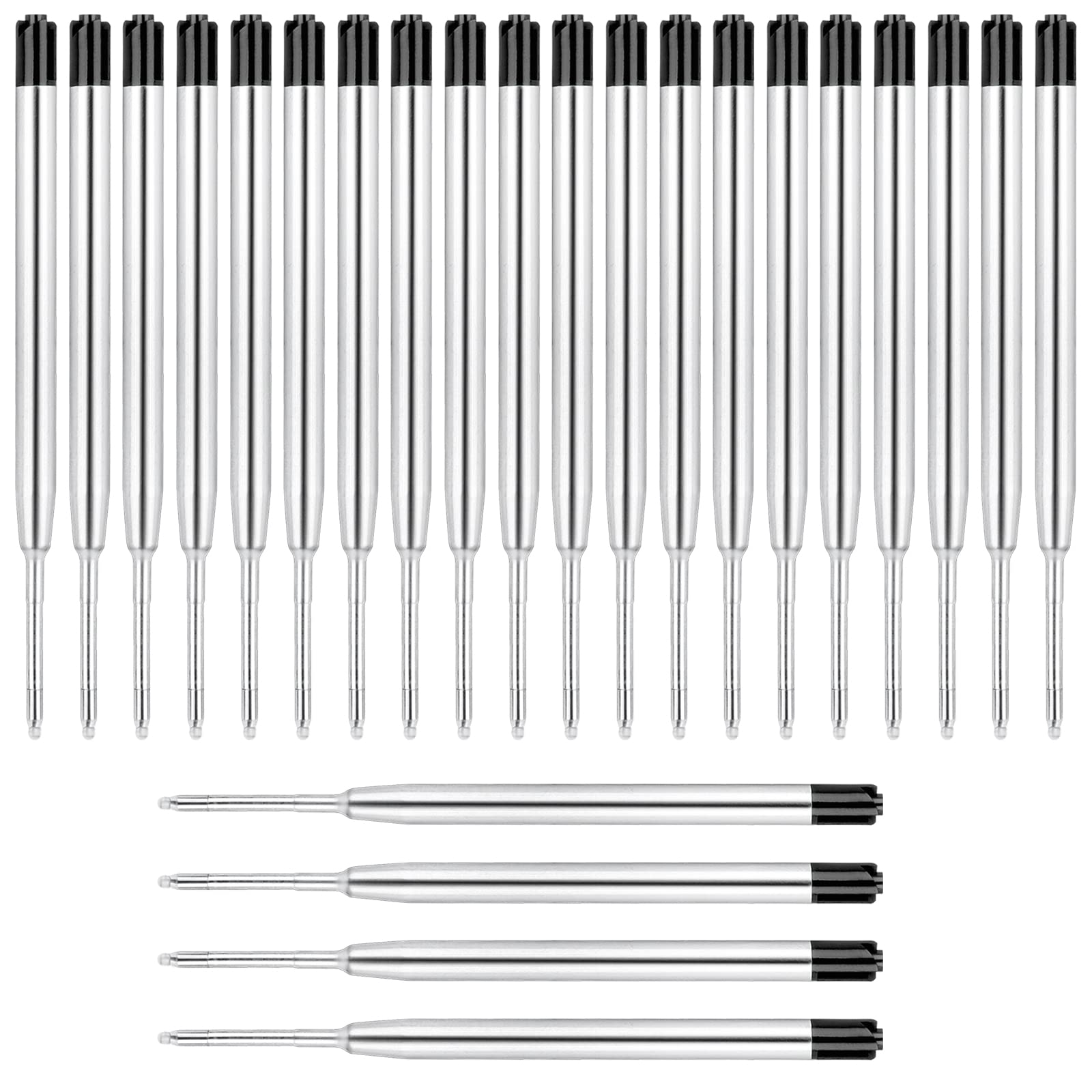 24 Ricariche Per Penna A Sfera In Metallo Formato G2 | ENLACE - Punta 1.0 Mm Inchiostro Nero