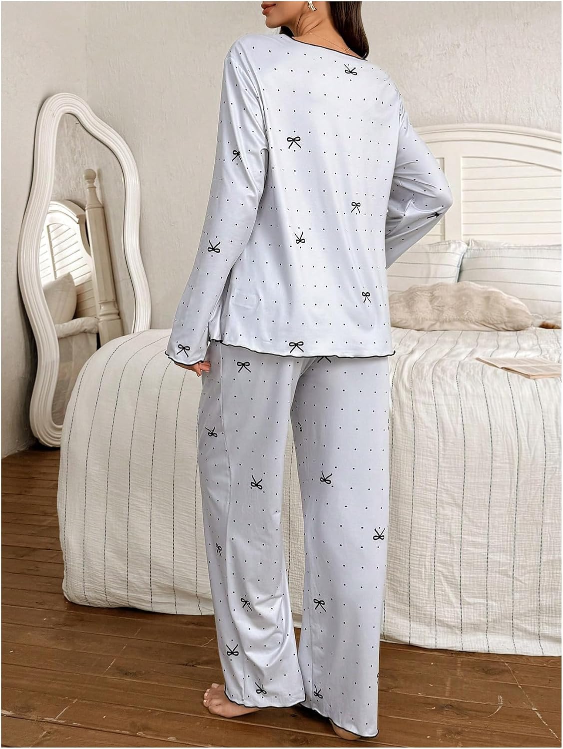 SHENHE Women's Maternity Nursing Pajama Set Breastfeeding Labor Delivery Pjs Long Sleeve Sleepwear Set