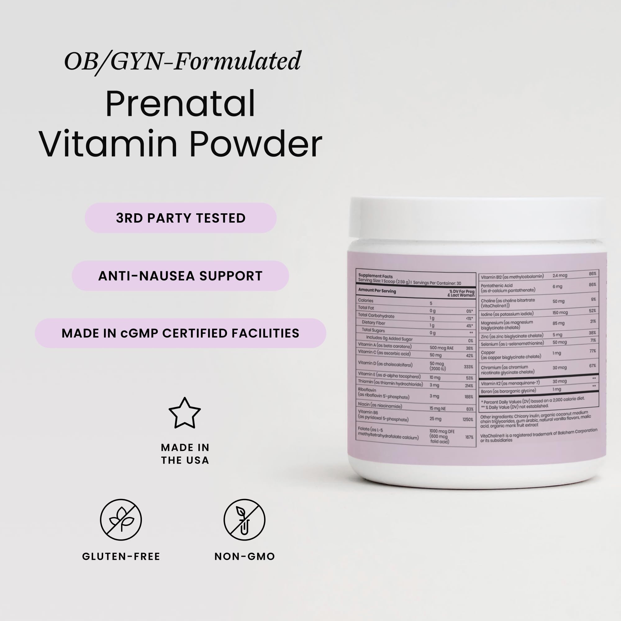 Perelel 1st Trimester Prenatal Vitamins Powder, Vanilla — Amazon image 2