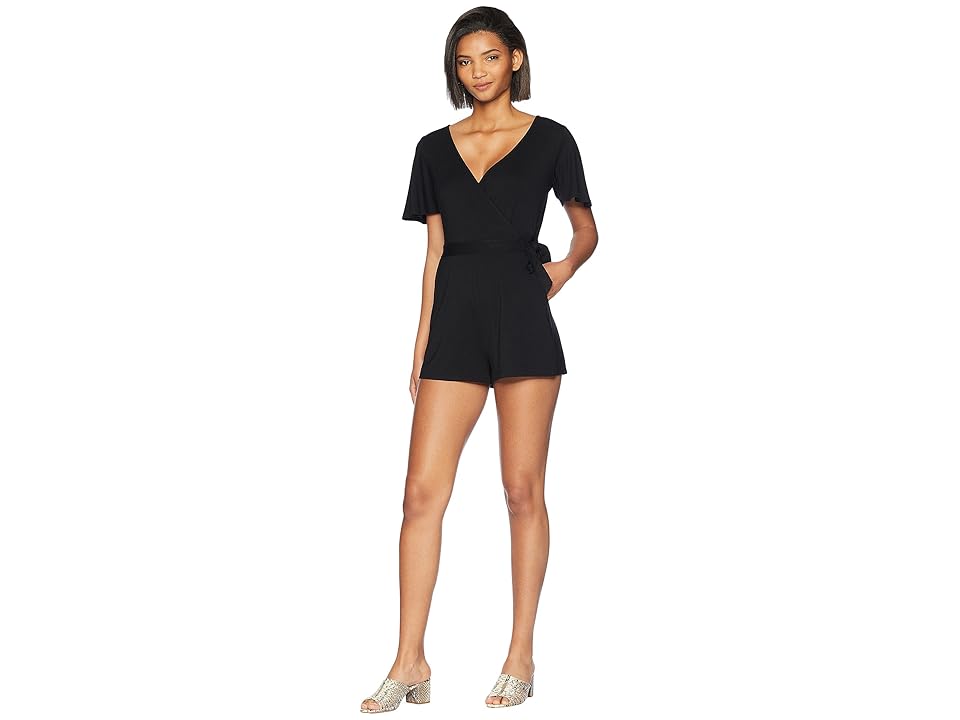 

BB Dakota Vitamin D Rayon Spandex Romper (Black) Women's Jumpsuit & Rompers One Piece