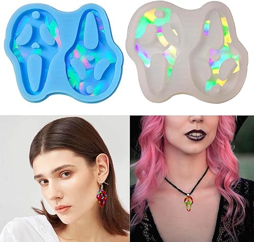 Miniatura 2 de Moldes de resina para aretes de Halloween, molde de silicona para fundición de epoxi, molde de epoxi para hacer joyas