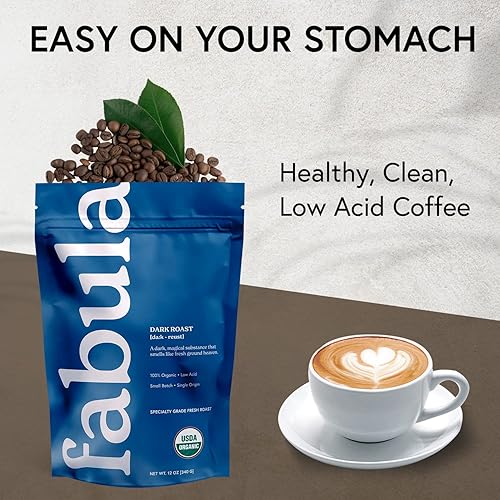 Miniatura 8 de Fabula Café orgánico en grano entero, tostado medio y oscuro, paquete de 2 bolsas