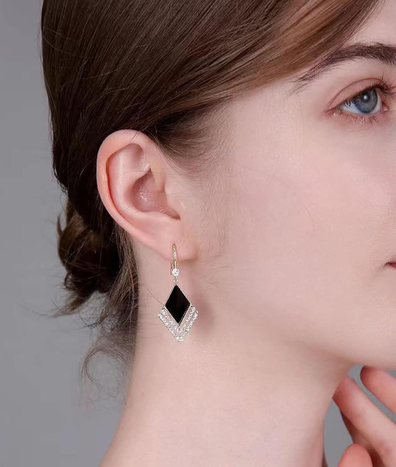 Black Earrings For Women Black Gold Lightweight Geometric Earrings Statement Dangle Jewelry Gifts - Image 3