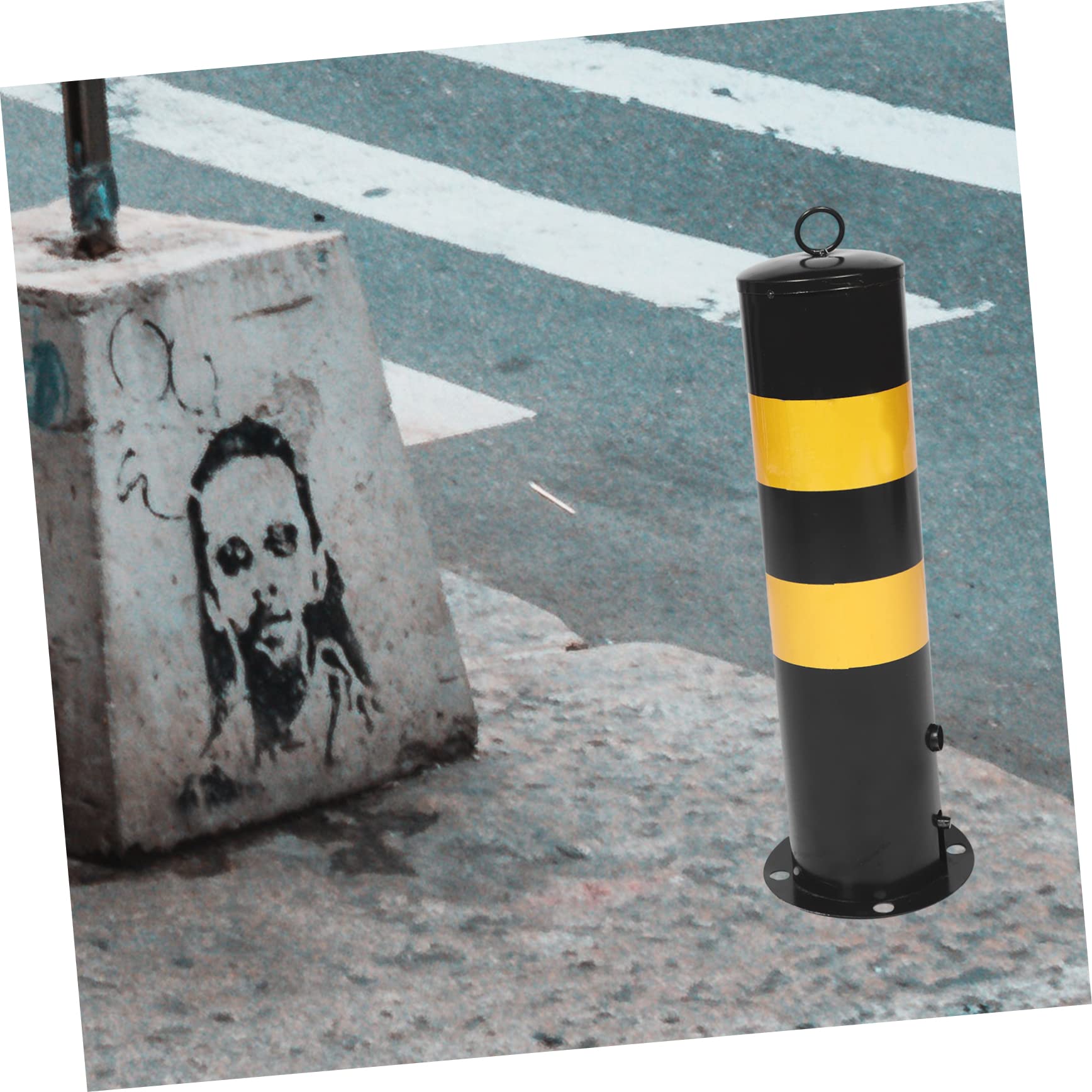 Poteau Protection Noir en Acier, Borne de Sécurité D'allée, Poste