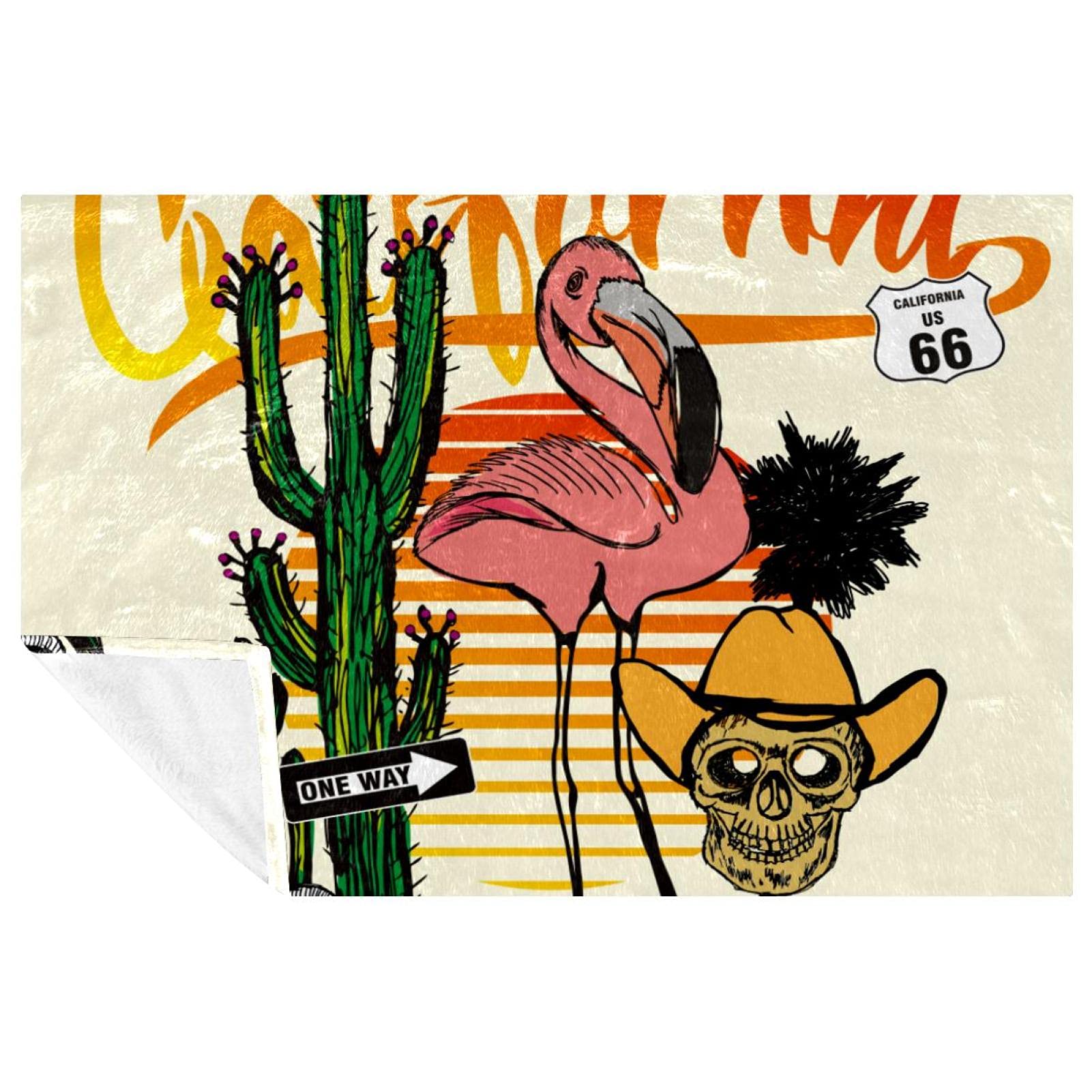 Couverture flamants roses douce et chaude de Californie 150x100 cm