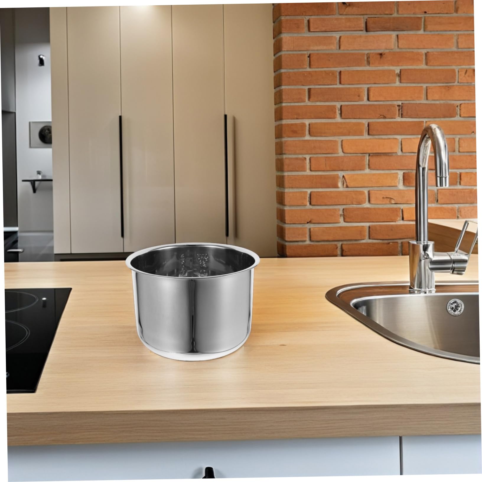 Cabilock Repuesto de Olla Interior para Arrocera de 6l en Acero Inoxidable, Fácil de Limpiar y Resistente, Adecuado para Uso Familiar y Cocción de Arroz