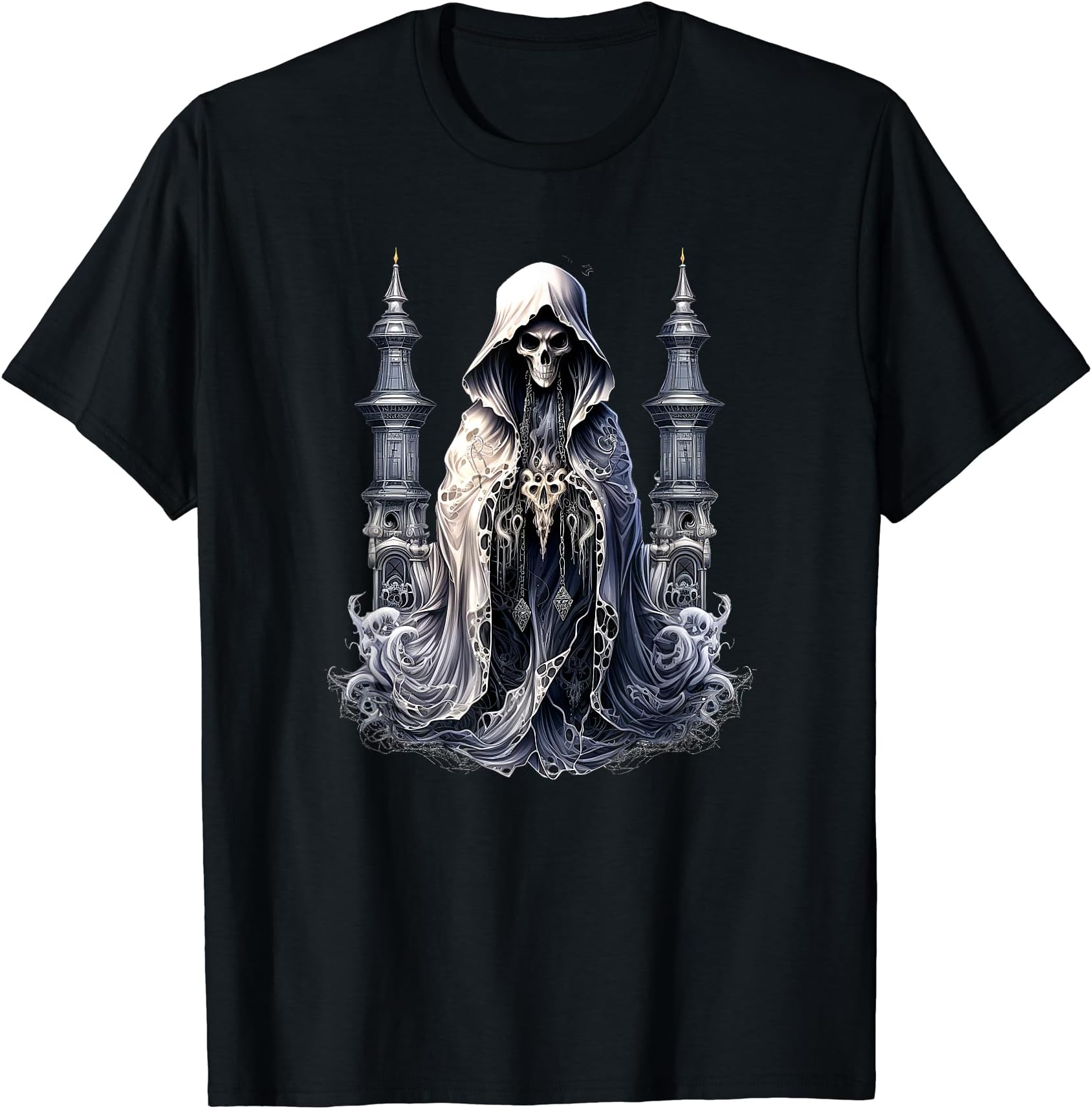 Horrifying Halloween White Skeleton Ghost T-Shirt
