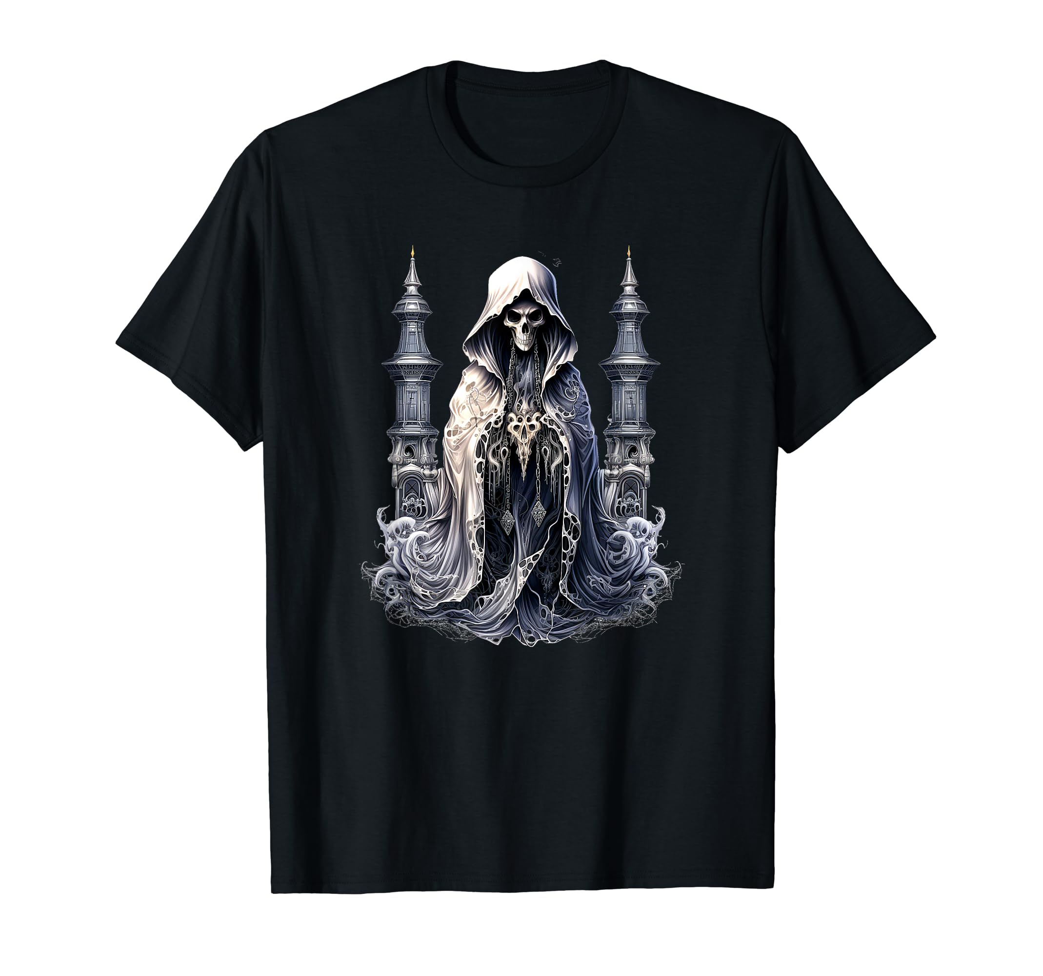 Horrifying Halloween White Skeleton Ghost T-Shirt