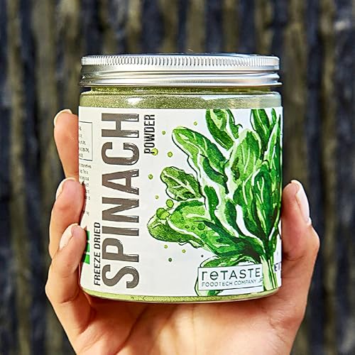 Miniatura 3 de RETASTE - Polvo de espinacas, superalimento de verduras liofilizadas, solo un ingrediente, sin aditivos, 100% fibra natural pura y cruda, vegetal