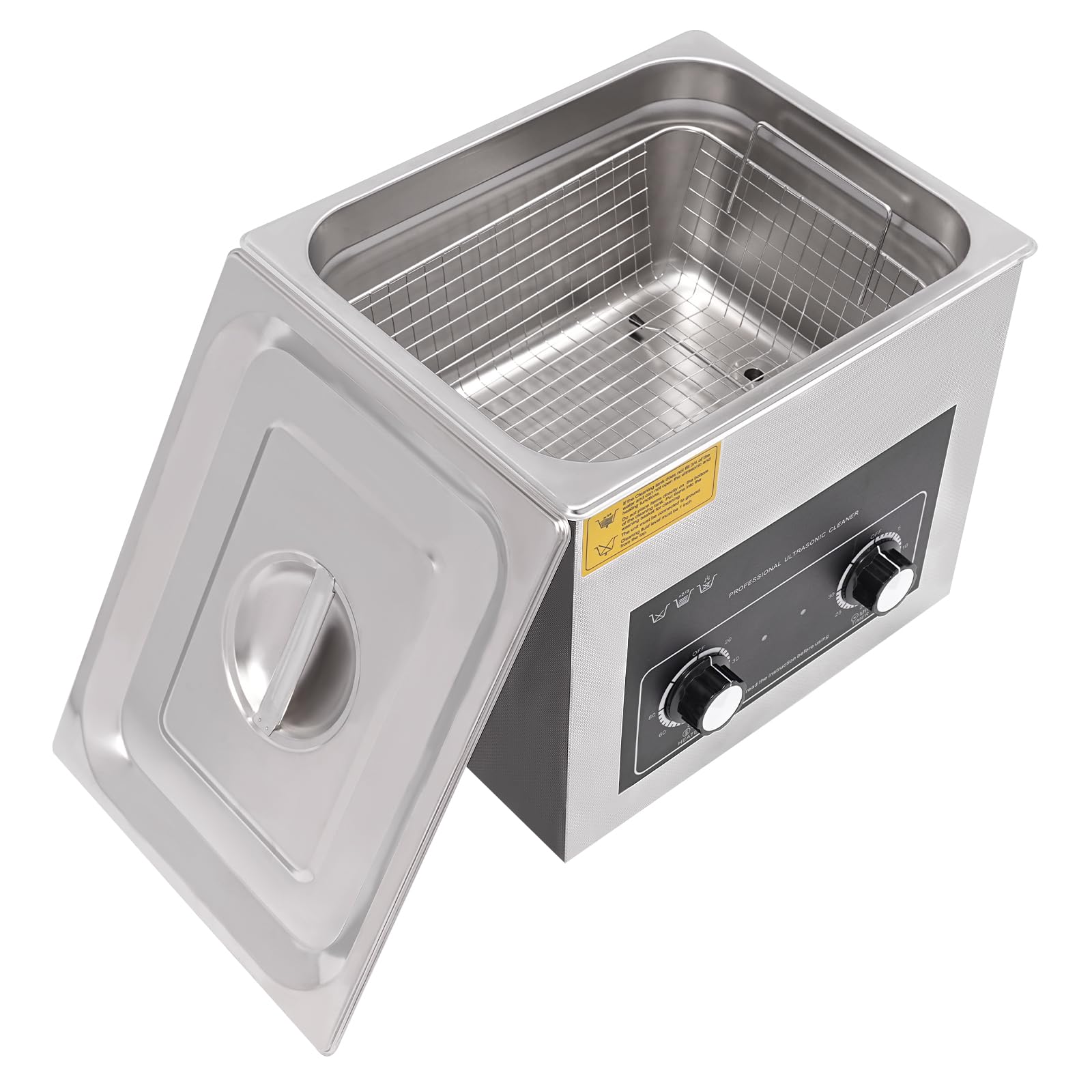Ultrasonic Cleaner, maszyna do czyszczenia biżuterii, podgrzewana przemysłowo z timerem, duża pojemność, cyfrowa stal nierdzewna, 10 l 240 W, 40 kHz, do materiałów biurowych na narzędzia szklane