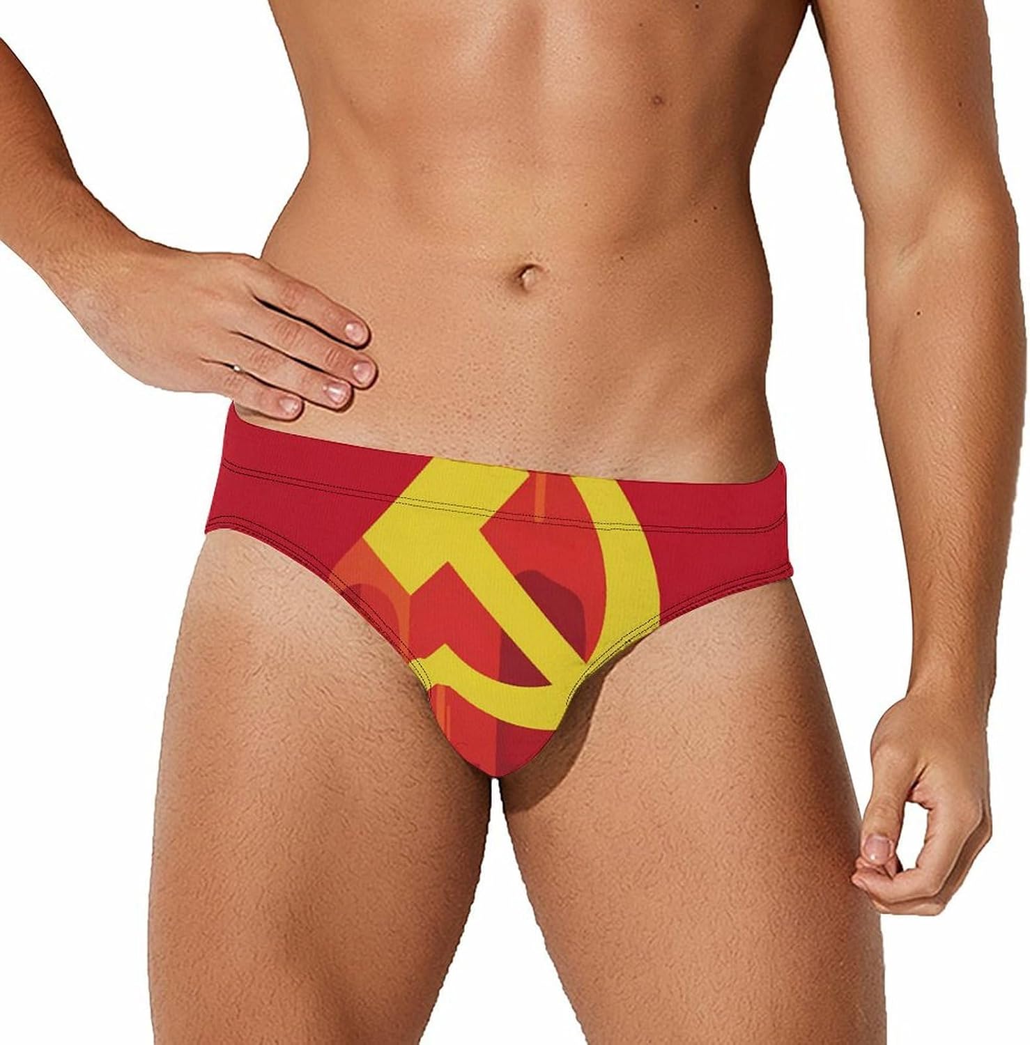 CCCP Hammer Sickle Men's Swimwear Bikini Swimming Briefs Stretchy Swimsuits Board Surf Shorts Trunks