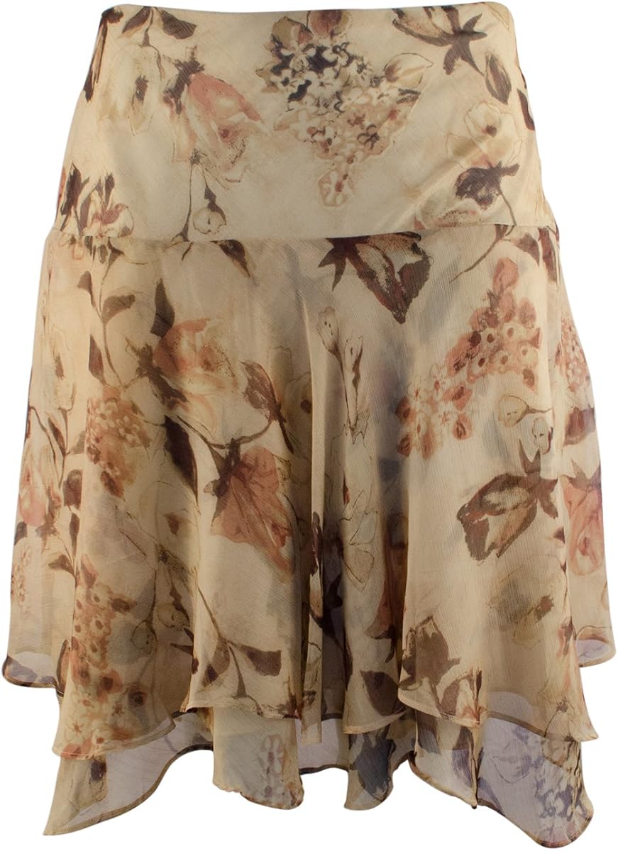 Falda Georgette floral de talla grande para mujer TM 20W