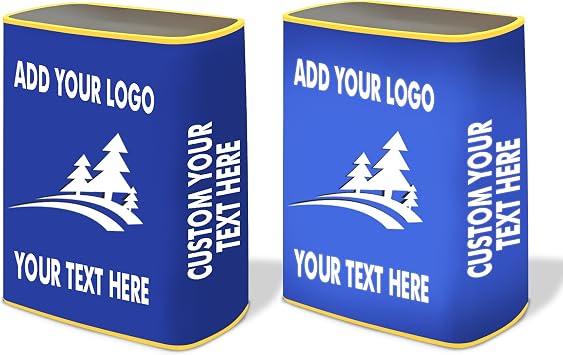 Personalized Portable Tradeshow Podium Table w/LED Light, 31.5"x15.75"x39.5" Customized Counter Stand, Pop Up Bar Table for Events, Parties, Booth Fair, Promotion Retail, w/Carrying Bag