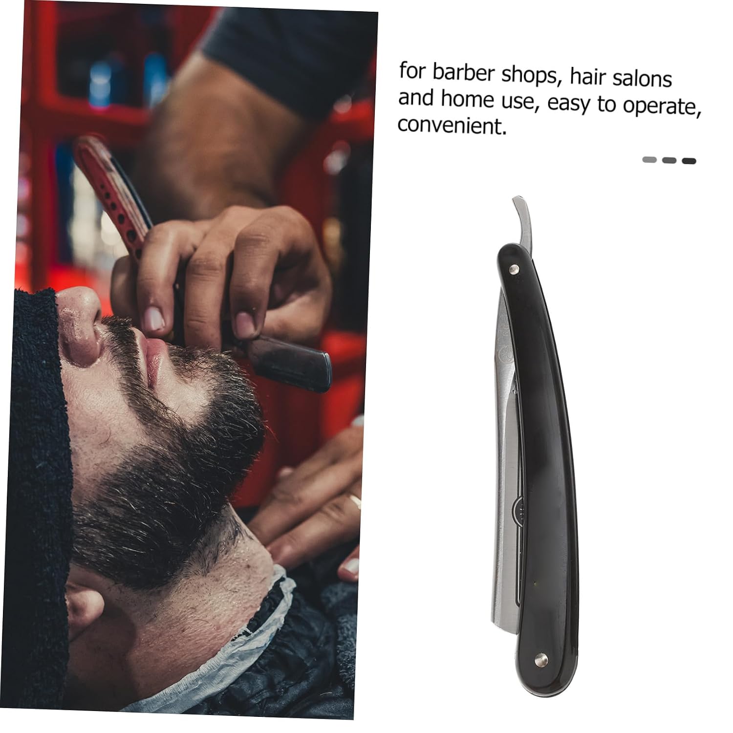 Old Style Manual Beard Razor Straight Razor Hair Shaver Vintage Face Shaving Tool for Men Grooming and Beard Trimming Style