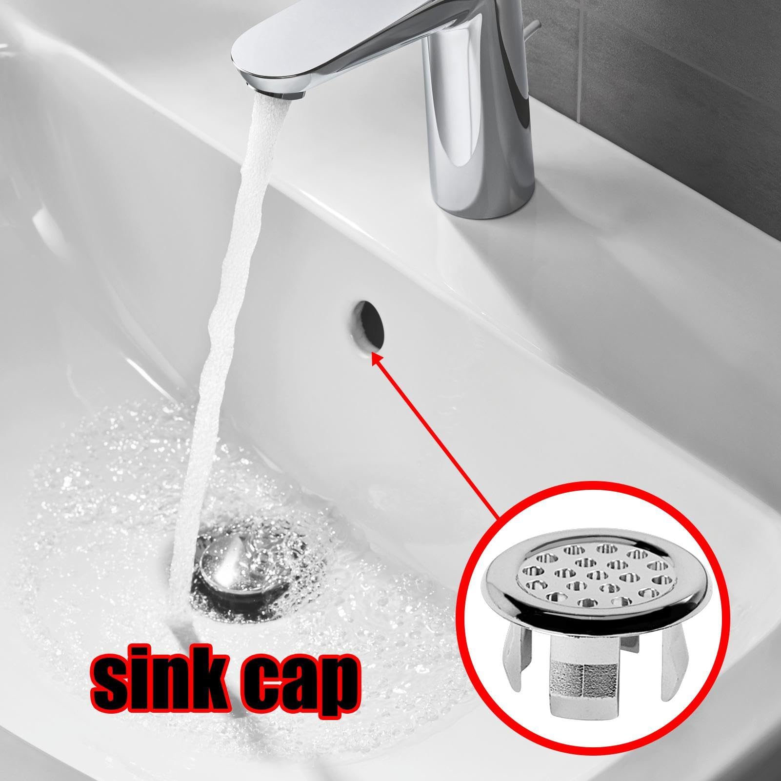 Ring De Desbordamiento del Fregadero | Ring De Ajuste De Desbordamiento De Repuesto para Orificio De Lavabo | Tapa De Orificio para Bañera Y Cocina