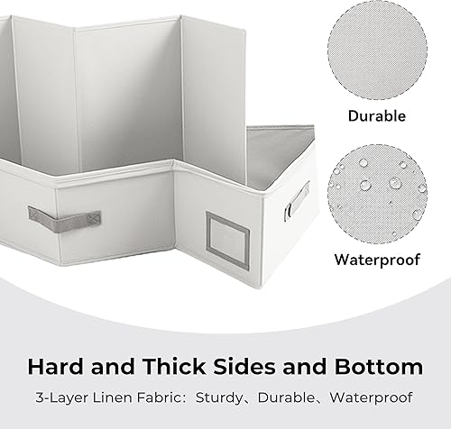 Miniatura 6 de Cupic Cupid Contenedores de almacenamiento debajo de la cama, organizador plegable con tapa para dormitorio, caja de almacenamiento debajo de la Gris