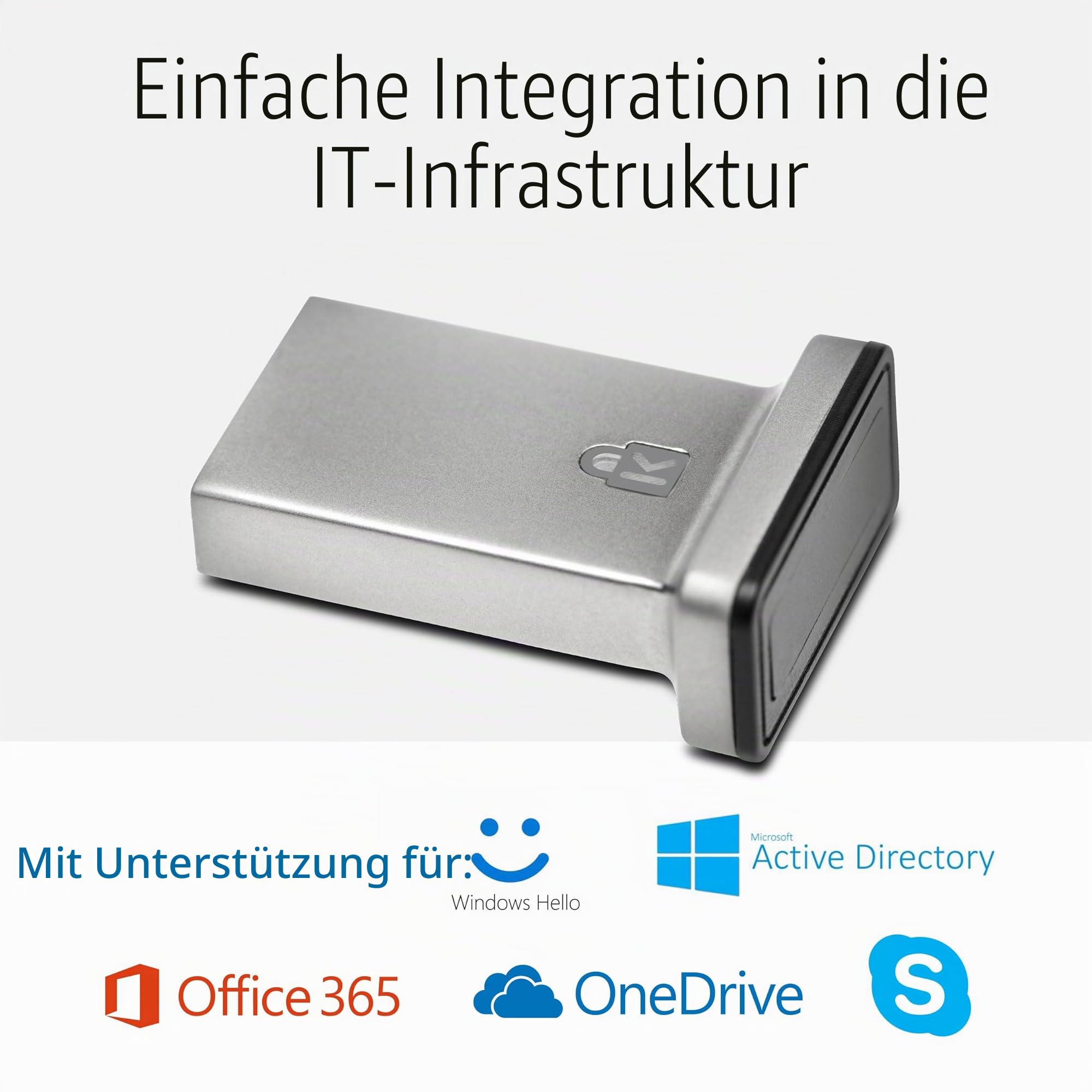 Kensington VeriMark Desktop Fingerprint Key, Biometrische Fingerabdruck-Authentifizierung & Fingerabdruckscanner VeriMark IT