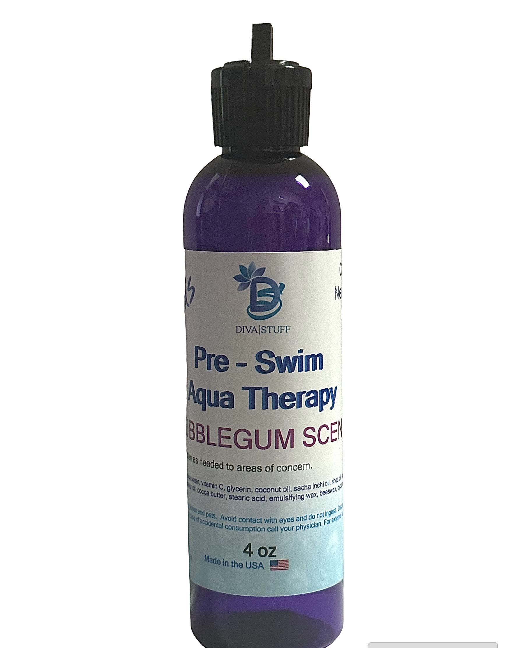 Diva Stuff Kids Pre-Swim Aqua Therapy Chlorine Neutralizing Body Moisturizing Lotion for Swimmers, Protects Skin from Chlorine & Salt Water, 4 oz -