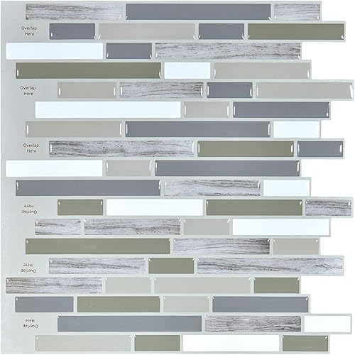 Set de 6 vinilos autoadhesivos Art3d protectores contra salpicaduras para pared de cocina Multicolor