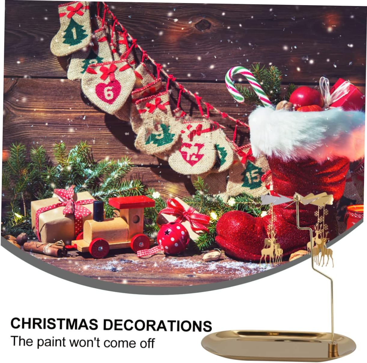 1set Christmas Elk Revolving Candlestick Holder Tray Candle Holder for Holiday Decor Elegant Centerpiece for Table Settings Use