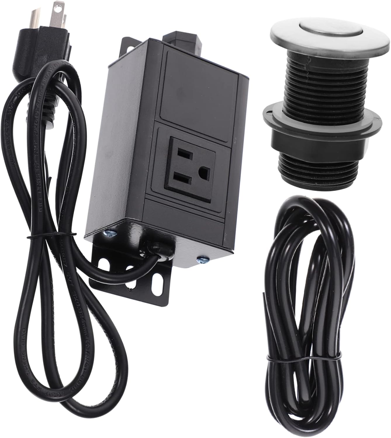 Outanaya 1Set Garbage Disposal Air Switch Kit with Button Power Module Easy Installation for Sink Top Waste Disposer Compatible with All Brands
