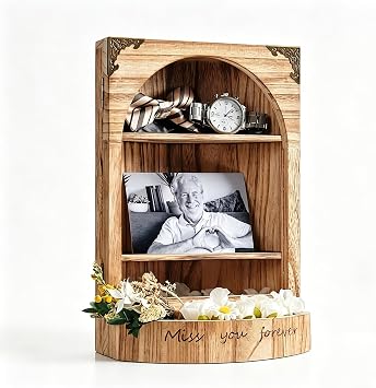 DGWJSU Shadow Box Frame, 8.66x12.5 Sympathy Gifts for Loss of Loved One, Keepsake Box, Shadow Boxes Display Cases Flower, Photos, Memorial Gifts, Sympathy Gifts, Celebration of Life, Carbonized Brown