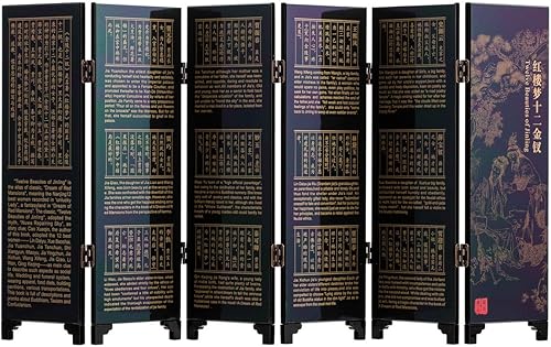 Miniatura 3 de TJ Global Mini arte chino tradicional de 6 paneles de 9.5 pulgadas de alto para decoración del hogar, lacado decorativo, decoración del hogar, laca,