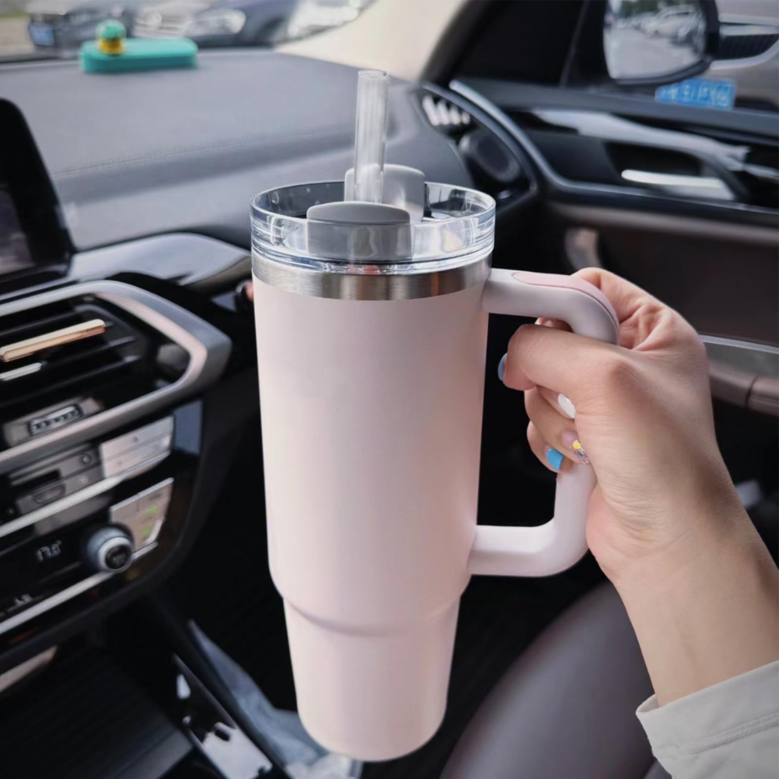LXBCTOP 8 cannucce in acciaio inox per Stanley Cup, 30 cm, con 2 pennelli per la pulizia, cannucce in metallo riutilizzabili per cocktail, frullati, frappè